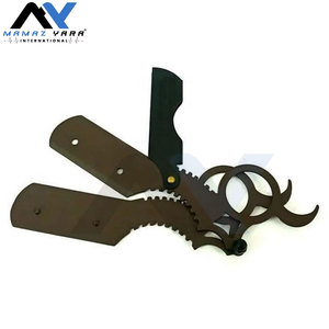 Professional Single Blade Stainless Steel Straight Finger Razor Barber Shaving Razor Face Body Shavette Razor Blade <b>Men</b> Women - Product Image 3