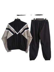 Ensemble tendance de survêtement pour homme avec logo personnalisé, veste d'échauffement et pantalon de jogging en nylon, coupe-vent personnalisé pour homme, logo surdimensionné, patchwork, salle de sport - Product Image 2