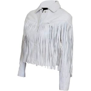 เสื้อแจ็คเก็ตคาวเกิร์ลพรีเมียมสำหรับผู้หญิง ตกแต่งด้วยพู่หนังแท้ ผ้าคอร์ดูรอยทอเนื้อนุ่ม ทนทาน แฟชั่นทันสมัยสำหรับฤดูหนาว - Product Image 3