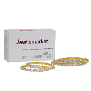 Jewelemarket 2.4\" Gold Plated Crystal Stone <b>Bangles</b> <b>Set</b> 10575598WH_2.4 Luxurious Crystal Bracelets & <b>Bangles</b> - Product Image 2