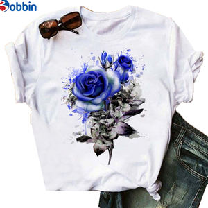 Camiseta de Alta Calidad Premium Plus Size con Estampado Floral para el Día de San Valentín, Camiseta Vintage Extra Grande para Mujer - Product Image 3