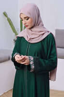 Abaya Wanita Desain Minimalis, Bahan Lembut, Busana Muslim Tradisional, Ringan, Bernapas, Anti-Statik, Panjang hingga Lantai