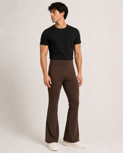 Leggings acampanados personalizados para hombre, ropa de gimnasio, pantalones acampanados ecológicos, leggings de compresión de cintura alta, leggings para entrenamiento en el gimnasio para hombre - Product Image 4