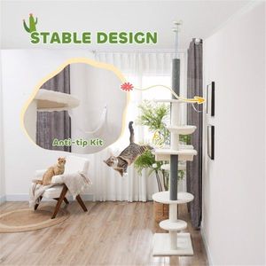 Lussuoso Tiragraffi Grande per Gatti in Legno Massello, Moderno e di Stile Contemporaneo, con Cuccia Interna per Gatti, Ideale per Arrampicarsi e Giocare - Product Image 6