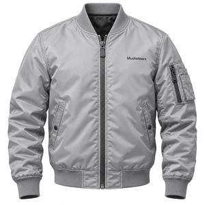 Blouson Bomber Zippé en Tissu de Haute Qualité Couleur Violet Uni pour l'Hiver et les Activités de Plein Air avec Col Montant – Blouson Bomber Homme OEM - Product Image 4
