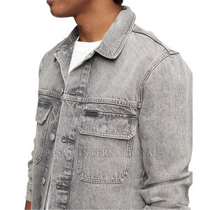 New Arrival Covered Button <b>Men</b> Jeans Winter <b>Jacket</b> Windproof Jeans <b>Jacket</b> Online Sale Jeans <b>Jacket</b> - Product Image 4