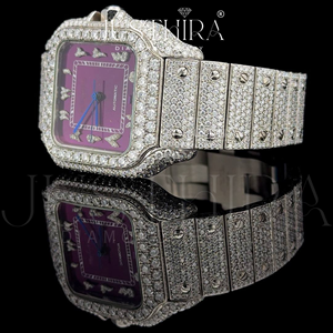 Montre en quartz Moissanite Diamant 2026 la plus demandée, ensemble de montres de luxe en acier inoxydable pour couple, disponible au meilleur prix - Product Image 4