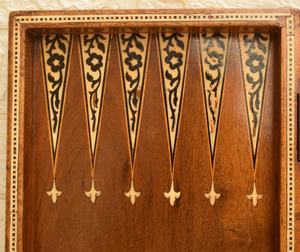 Arabic Game Handmade Mother of Pearl Inlay <b>Backgammon</b> Board Carved Embroidered Wooden Topkapi <b>Set</b> With Numerator - Product Image 2