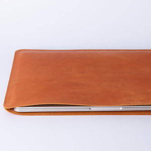Simple Design Laptop Leather Cover, Handmade Full Grain Leather Laptop Sleeve Case Classic Brown Protective Cover - Product Image 4