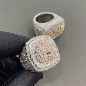 Anillo de Moissanita Iced Out para Jugador de Baloncesto, Joyería de Lujo para Hombre, Estilo Hip Hop, Deportivo y Atrevido - Product Image 1
