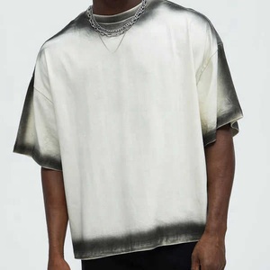 เสื้อยืดโอเวอร์ไซส์ผู้ชาย ผ้าคอตตอนเจอร์ซีย์ ยับยาก สีพื้น ลุคซักแล้ว สไตล์ลำลอง แขนสั้น ใส่สบายช่วงฤดูร้อน ผ้าถักย้อมสีพื้น - Product Image 2