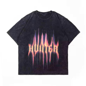 Camiseta Clásica de Skateboard Brooklyn Street para Hombre, Manga Corta, Cuello Redondo, Algodón, Corte Holgado, Estilo Urbano, Color Sólido, 220 Gramos - Product Image 1