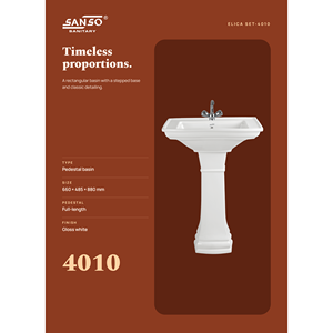 Lavabo sur pied en céramique Sanso 4010 - Vente en gros directe d'usine Ashirwad Sanitary Ware Inde Robinet sur mesure pour usage extérieur - Product Image 2