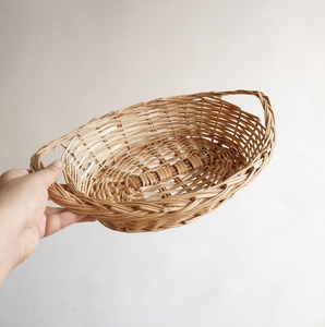 Cesta de mimbre hecha a mano para alimentos, cesta de mimbre natural tejida para servir en la cocina, cesta de mimbre rústica hecha a mano para pan - Product Image 3