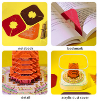 Calendrier créatif imprimé numériquement avec motif Tour du Grue Jaune, style art populaire 3D, papier à notes gravé, cadeau d'affaires, décoration intérieure