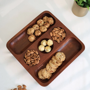 Luxury Premium Wood Dry Fruits Tray High Quality Acacia Wood Tray <b>Cake</b> Display Snack Fruit Serving Dish - Product Image 4