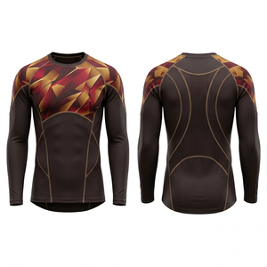 T-shirt de compression personnalisé 2026 pour homme, manches longues, séchage rapide, pour la gym, le fitness, le MMA, le BJJ, entraînement sportif, protection UV - Product Image 2