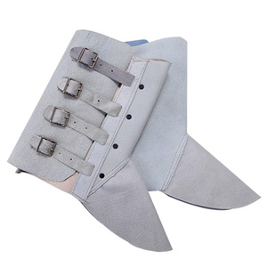 Guêtres en cuir de vachette pleine fleur de qualité supérieure, résistantes à la chaleur et aux étincelles, pour pompiers, ouvriers du bâtiment et soudeurs, équipement de sécurité pour les pieds - Product Image 1