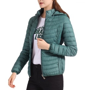 Veste matelassée à capuche pour femme de qualité supérieure OEM, imperméable, écologique, couleur unie, manches longues, fermeture éclair, chaude pour l'hiver - Product Image 3