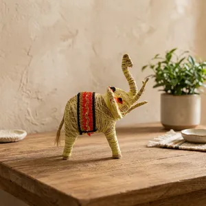 Handcrafted Coconut Coir <b>Elephant</b> Figurine – Eco-Friendly Natural Fiber Animal Showpiece for Home Decor & <b>Gifting</b> - Product Image 6