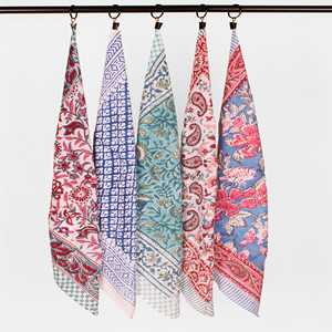 Bohemian Block Print Floral Bandana Headband Scarf Eco-Friendly Breathable Cotton for Men Women Lightweight Hiking Workout <b>Wrap</b> - Product Image 5