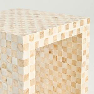 Natural White Capiz <b>Table</b> Minimalist <b>Square</b> Checkerboard Accent <b>Side</b> <b>Table</b> For Home And Hotel Interior Decoration Premium - Product Image 4