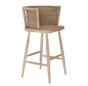Tabouret de bar en teck massif, pour intérieur et extérieur, avec structure robuste pour les espaces commerciaux à fort trafic - Product Image 3