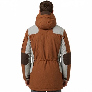 Parka de Invierno para Hombre con Bloques de Color, Capucha, Impermeable, Larga, con Bolsillos con Cremallera - Product Image 2