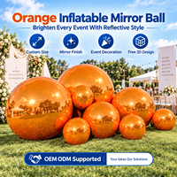 BSCI ISO gonflable scellé à chaud géant flottant sphère miroir ballon grandes boules miroir gonflables roses