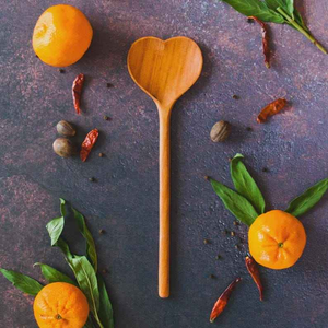 Eco-friendly Natural <b>Wood</b> <b>Heart</b> Shape Spoon Long Handle by blossom crafts india - Product Image 4