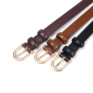 Women's Formal Slim Fit Genuine Cowhide Leather <b>Belt</b> with Alloy Pin Buckle and Breathable Design - Product Image 6