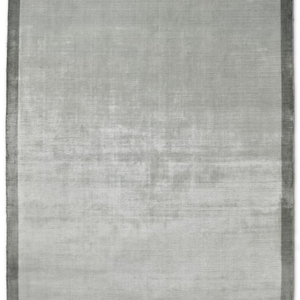Tapis en laine tissé à la main sur mesure 9x12 gris foncé, minimaliste, avec bordure, pour salons contemporains - Product Image 1