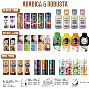 กาแฟชงเย็น280มล. ฟรีตัวอย่างและฉลากส่วนตัว-arabica & Robusta, vinut Vietnam, ปราศจากนม, ปราศจากกลูเตน, ปราศจากจีเอ็มโอ, โรงงาน