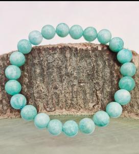 Bracelet en Amazonite Naturelle de Qualité Supérieure 8MM – Cristal de Guérison Extensible pour Paix Intérieure, Harmonie et Équilibre – Authentique – Disponible Mondialement - Product Image 1
