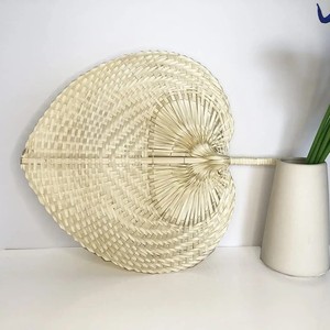Juego de abanicos de bambú trenzados a mano, tamaño grande y mini, abanicos de fibra natural, abanico portátil de mano - Product Image 4