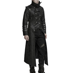 Impresionante Gabardina Larga Gótica para Hombre, Chaqueta Punk con Capucha, Estilo Steampunk de Cuero Sintético Negro, Estilo Escorpión - Product Image 5
