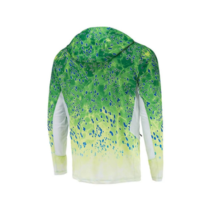 Custom <b>Men's</b> Long Sleeve Breathable Anti-UV UPF 50 100% Polyester Fishing Shirts Quick Dry Running Front Logo - Product Image 4