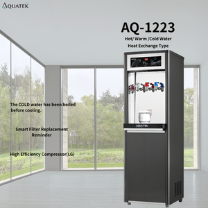 Dispensador de Agua Caliente con Interruptor de Seguridad AQ-1223, Agua Caliente/Tibia/Fría, 110-240V, Enfriador de Agua Compacto Comercial para Hotel - Product Image 1