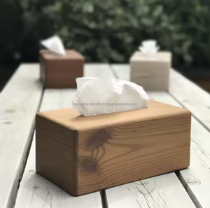 Caja de pañuelos de madera hecha a mano diseño de lujo servilletero de madera para uso en cocina y sala de estar DE LA India - Product Image 3