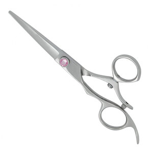 Professional Silver Color Right Handed Swivel Sharp <b>Blade</b> Tip Stainless Steel Medium Handle Hair Cutting <b>Barber</b> Salon Scissors - Product Image 1