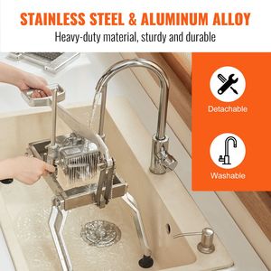 Affettatrice Manuale Professionale in Acciaio Inox e Lega di Alluminio per Verdure e Pomodori, con Lame da 3/8'' e 3/16'' - Nuovo Modello - Product Image 6