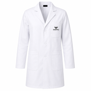 Bata de Laboratorio Médica Personalizada 2026, 100% Algodón Tejido, Unisex, Manga Larga, Uniforme de Hospital, Ropa de Trabajo Profesional para el Sector Sanitario - Product Image 1