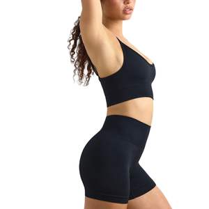 Wholesale Hot Sale Women Yoga Set Backless Padded Sports Bra and Shorts Fitness Gym Workout Seamless Activewear Two Piece Outfit - Product Image 2