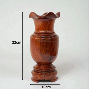 Vase de sol en bois fait main Tam Viet, design Art Déco, matériau naturel écologique pour la décoration intérieure - Product Image 6
