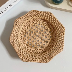 Rattan charger plate woven gold placemat eco-friendly tabletop place <b>mats</b> direct cost from factory - Product Image 3