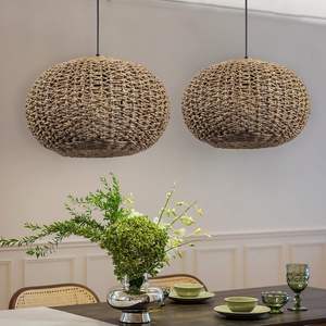 New Transparent Rattan Pendant Lampshade Handicraft Ceiling <b>Light</b> Cover for Living Room Home Decor Wholesale - Product Image 5