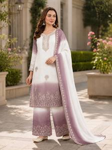 Designer Ombre Pakistani Salwar Kameez Suit Dupatta Embroidered Palazzo Set Winter Summer Party Wear Festive Ethnic Dress Women - Product Image 3