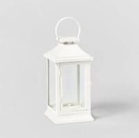 Lanterne à bougie de Noël classique de luxe, forme carrée suspendue, en acier inoxydable, faite à la main, écologique, finition blanche, décoration de la maison