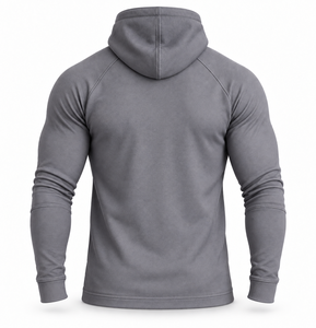Custom Men’s Slim Fit Athletic Full <b>Zip</b> Hoodie with Embossed Logo Stretch Performance <b>Gym</b> <b>Jacket</b> OEM Private Label Manufacturer - Product Image 2