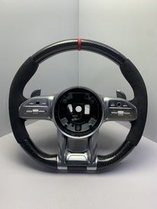 Volante in Fibra di Carbonio AMG per <span class=keywords><strong>Mercedes</strong></span> Classe C W205, Classe E W213, GLC X253, AMG GT, CLA, CLS, GLA, Classe S, GLE con Paddle in Alcantara - Product Image 6